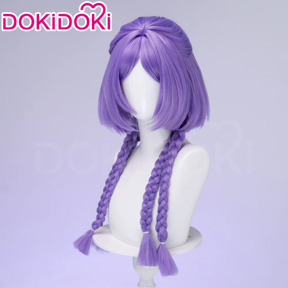 DokiDoki Game Cosplay Wig Long Purple Long braids Hair - Image 3