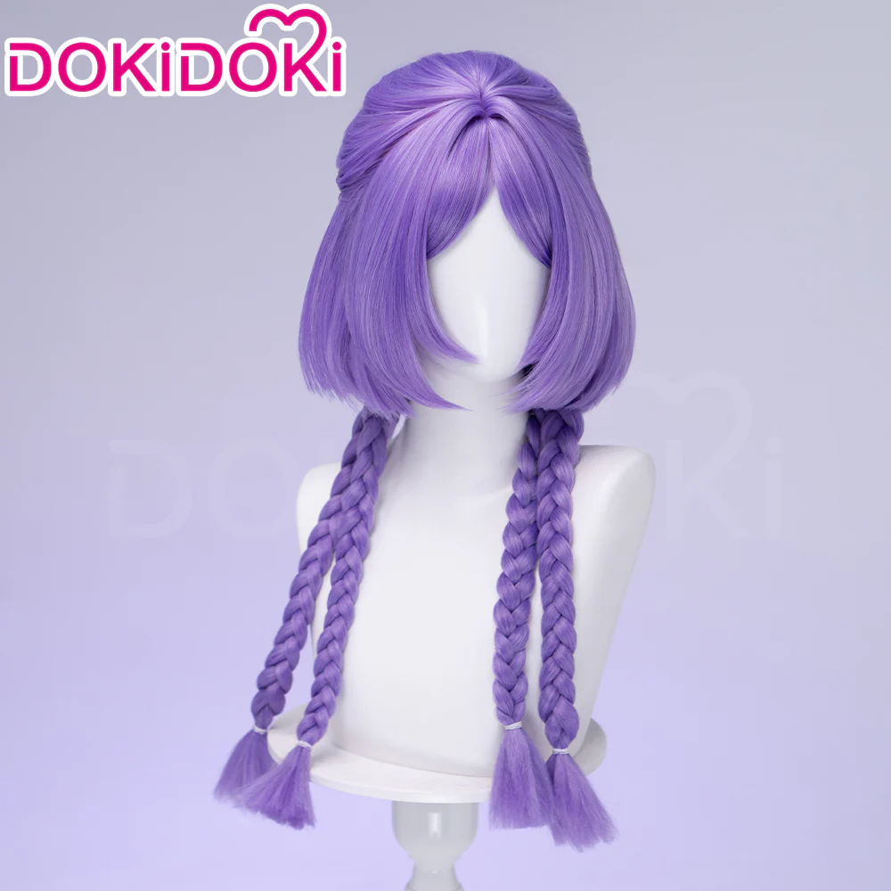 DokiDoki Game Cosplay Wig Long Purple Long braids Hair - Image 4