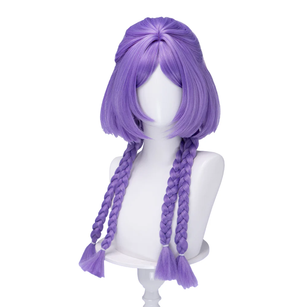 DokiDoki Game Cosplay Wig Long Purple Long braids Hair - Image 5