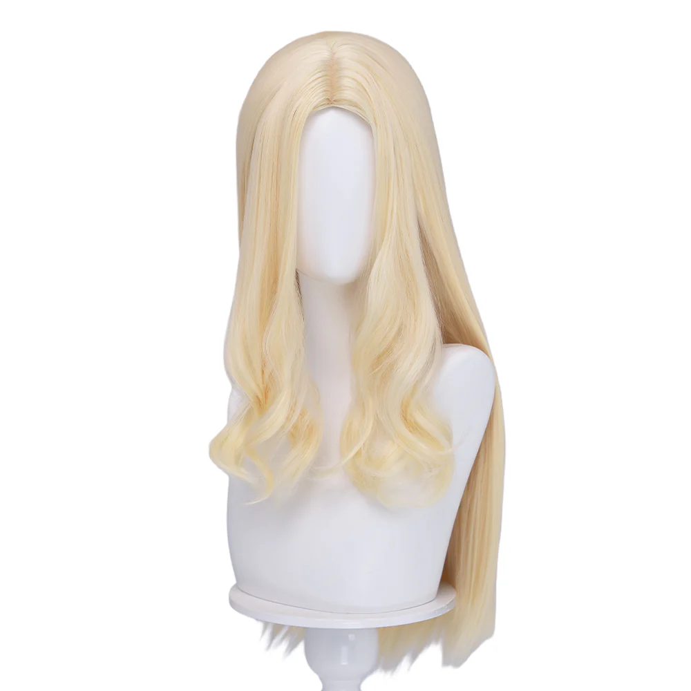 DokiDoki Game Cosplay Wig Long Straight Blonde Hair - Image 5