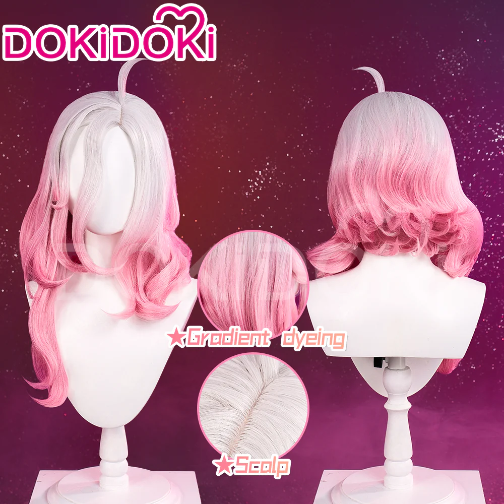 【Ready For Ship】DokiDoki Game Cosplay Wig Long White Pink Hair - Image 2