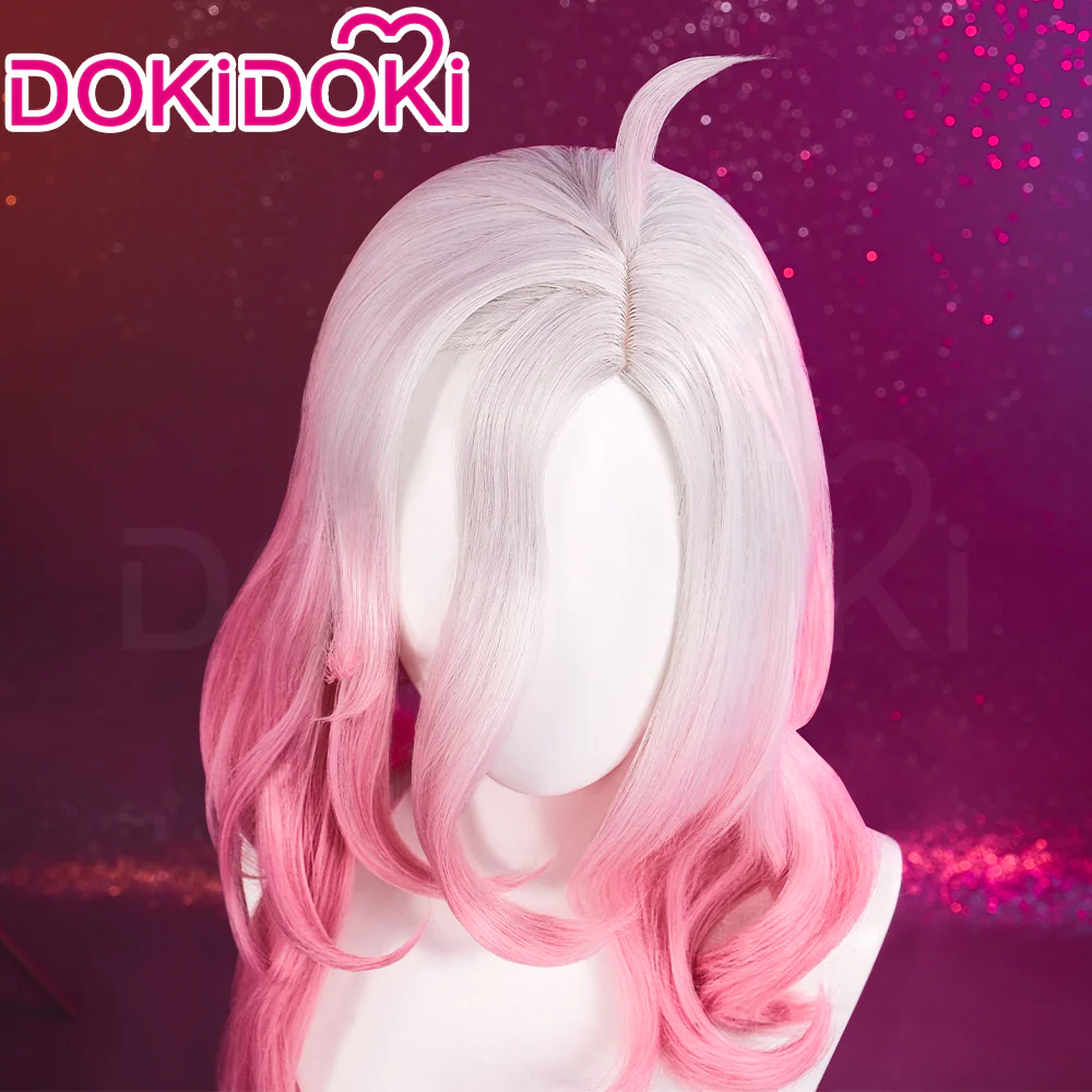 【Ready For Ship】DokiDoki Game Cosplay Wig Long White Pink Hair - Image 4