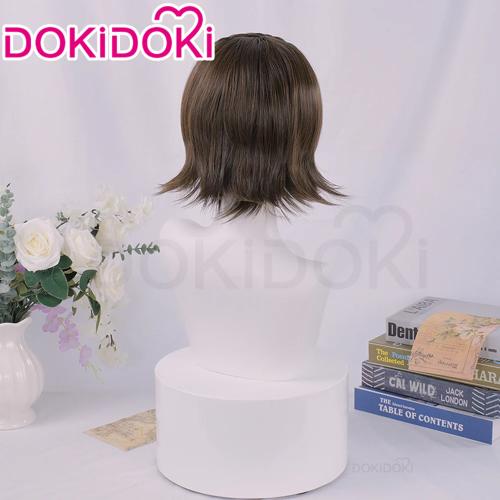 【Ready For Ship】DokiDoki Game Cosplay Wig Queen Makotoo Niijimaa Short Brown Hair - Image 3