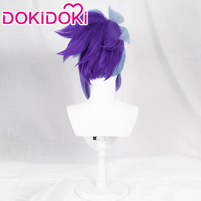 【Ready For Ship】DokiDoki Game Cosplay Wig Short Blue Purple - Image 2