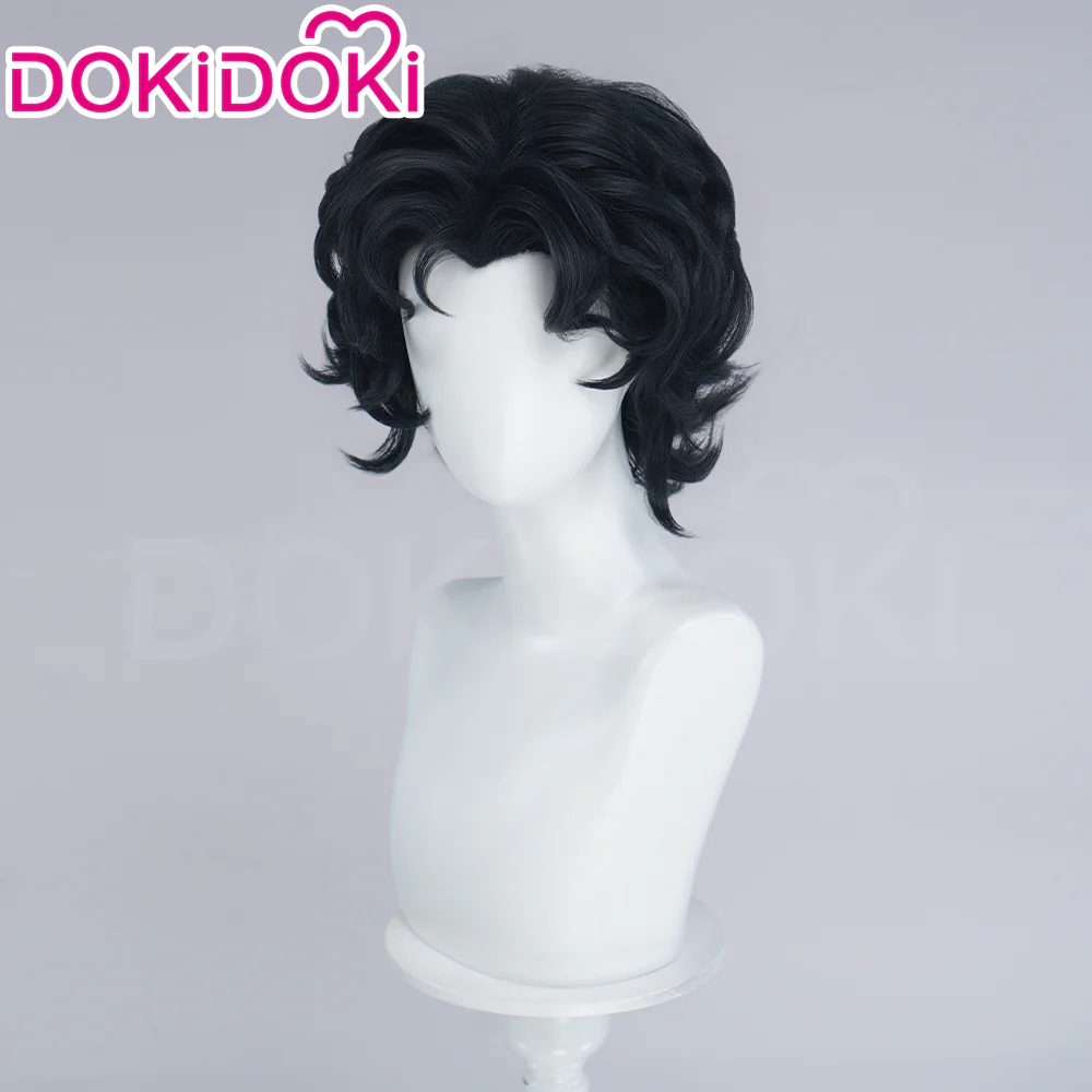 DokiDoki Game Cosplay Wig Short Curly Black Hair Halloween - Image 2
