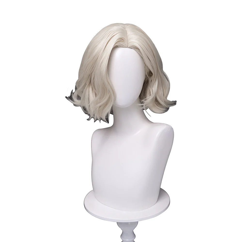 DokiDoki Game Cosplay Wig Short Curly Blonde Hair - Image 5
