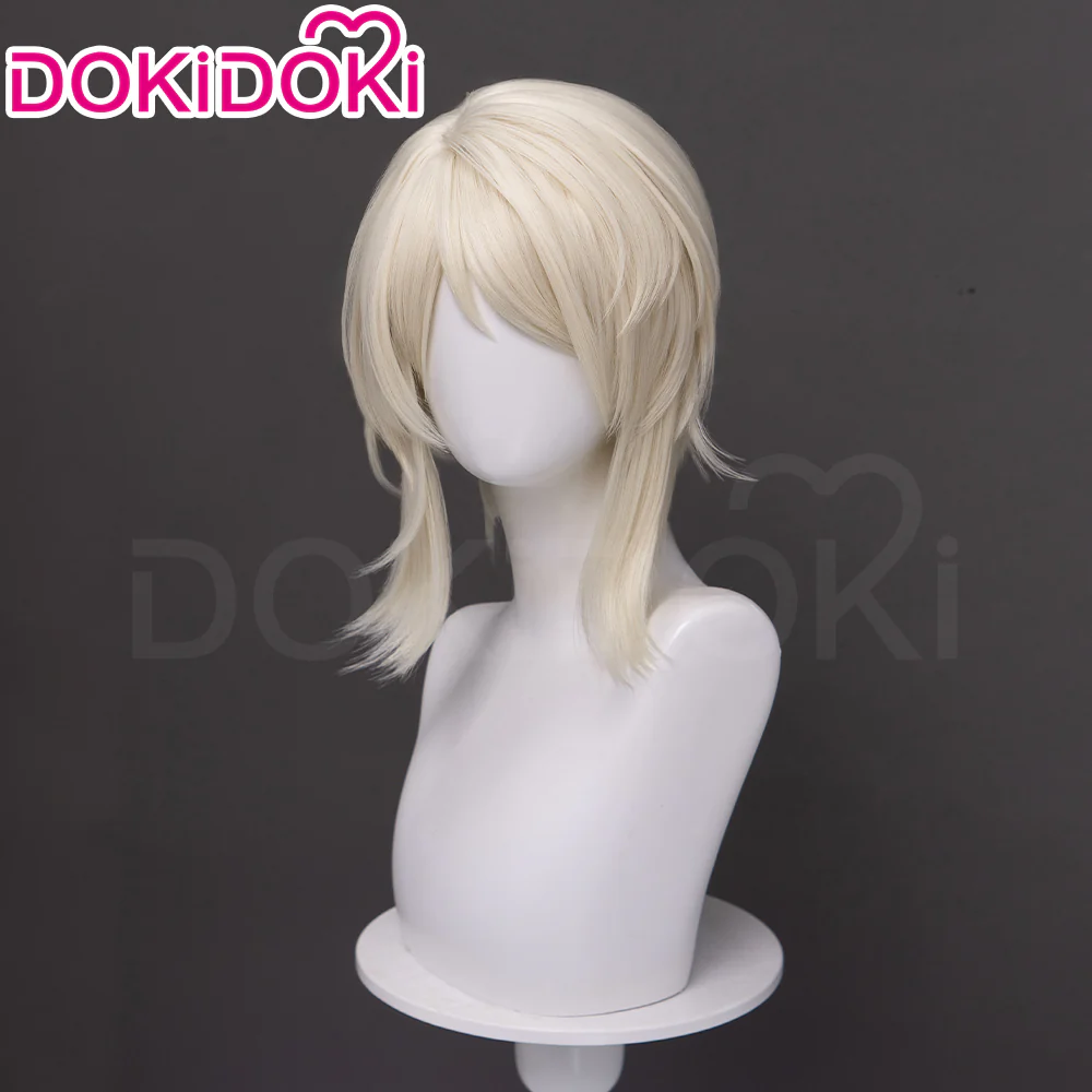 DokiDoki Game Cosplay Wig Short Light Blond Hair - Image 2