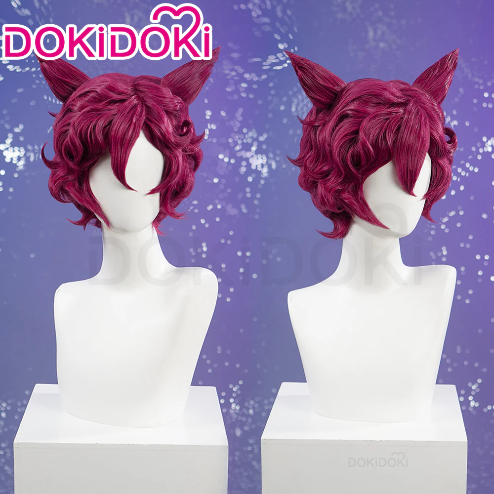 【Ready For Ship】DokiDoki Game Cosplay Wig Short Rose Red Hair
