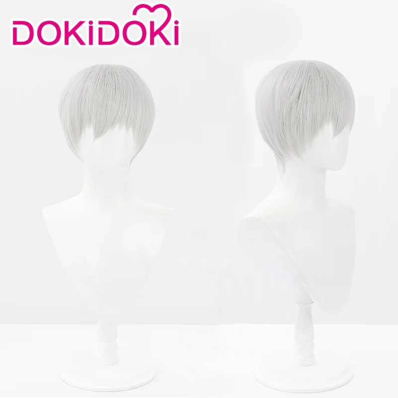 DokiDoki Game Cosplay Wig Short Straight Silver Hair