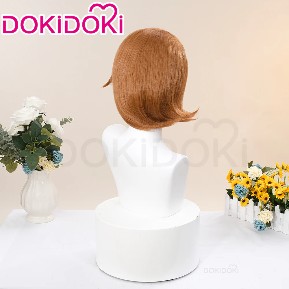 【Ready For Ship】DokiDoki Game Cosplay Wig Short Straight Brown Hair - Image 3
