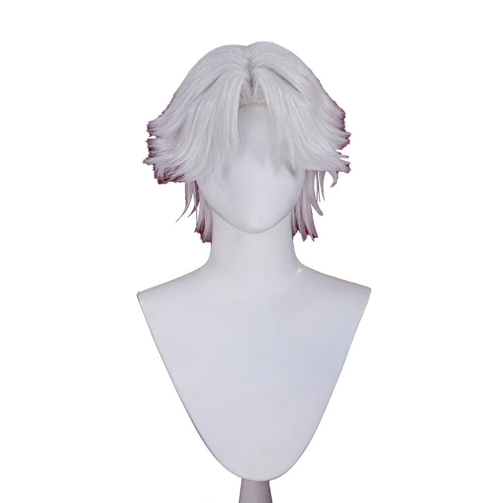 【Ready For Ship】DokiDoki Game Cosplay Wig / Necklace Short Straight Dark / Light Grey Men Hair - Image 10