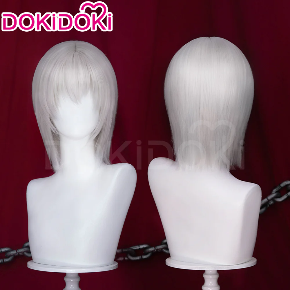 【Ready For Ship】DokiDoki Game Cosplay Wig / Necklace Short Straight Dark / Light Grey Men Hair - Image 11