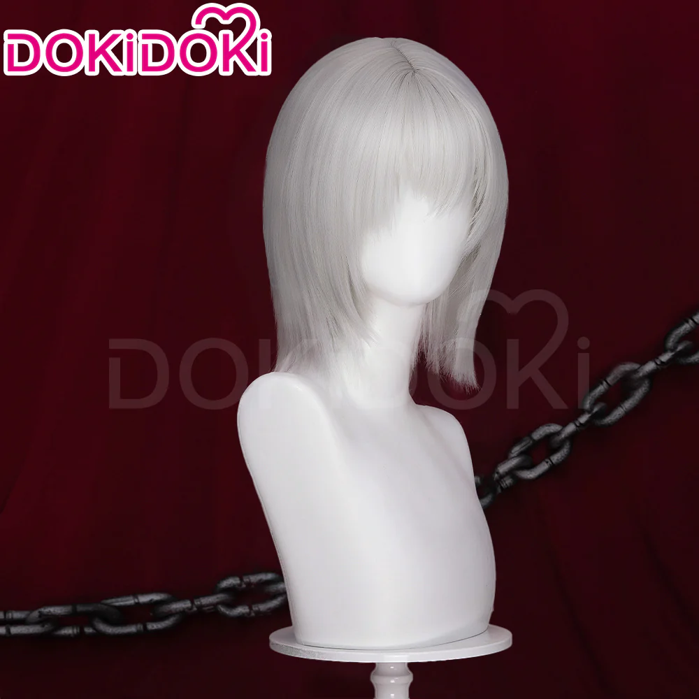 【Ready For Ship】DokiDoki Game Cosplay Wig / Necklace Short Straight Dark / Light Grey Men Hair - Image 12