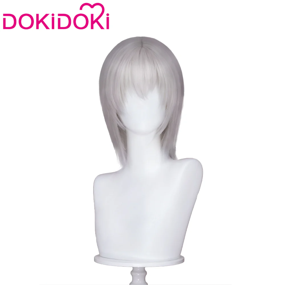 【Ready For Ship】DokiDoki Game Cosplay Wig / Necklace Short Straight Dark / Light Grey Men Hair - Image 15