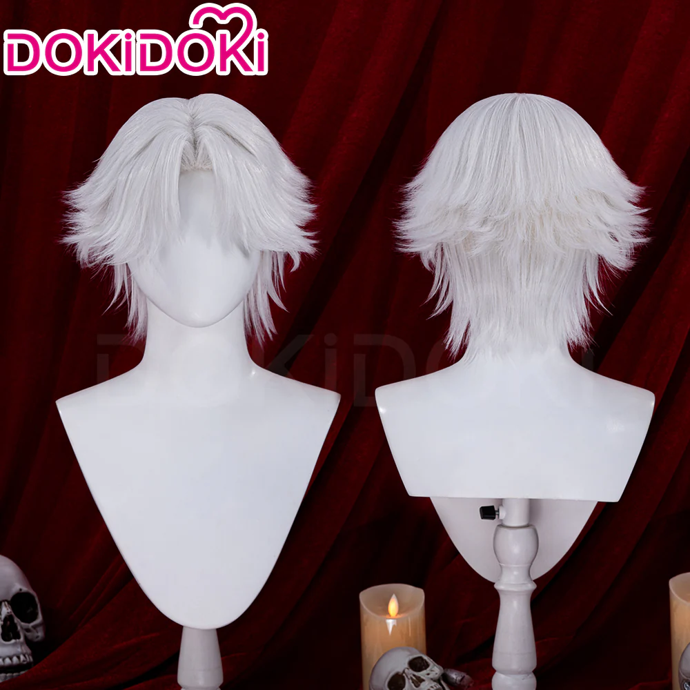【Ready For Ship】DokiDoki Game Cosplay Wig / Necklace Short Straight Dark / Light Grey Men Hair - Image 7