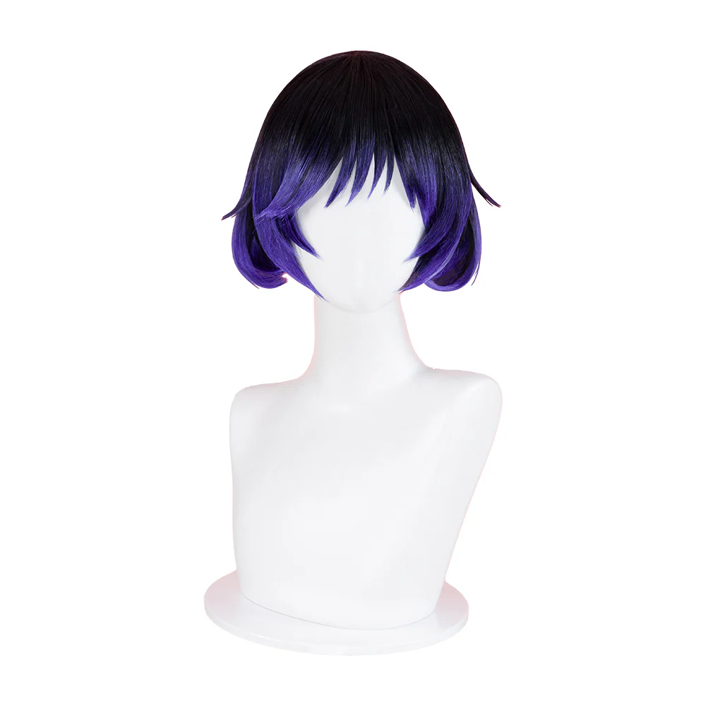 【Ready For Ship】DokiDoki Game Cosplay Wig Short Straight Purple Hair - Image 2