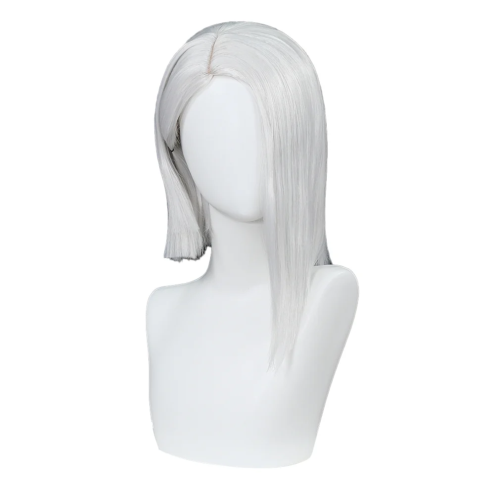 【 Ready For Ship】DokiDoki Game Cosplay Wig Short Straight White Black Green Gradient Hair x LE SSERAFIM - Image 3