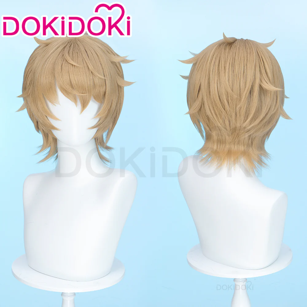【Ready For Ship】DokiDoki Game Cosplay Wig Short Straight Yellow  Hair