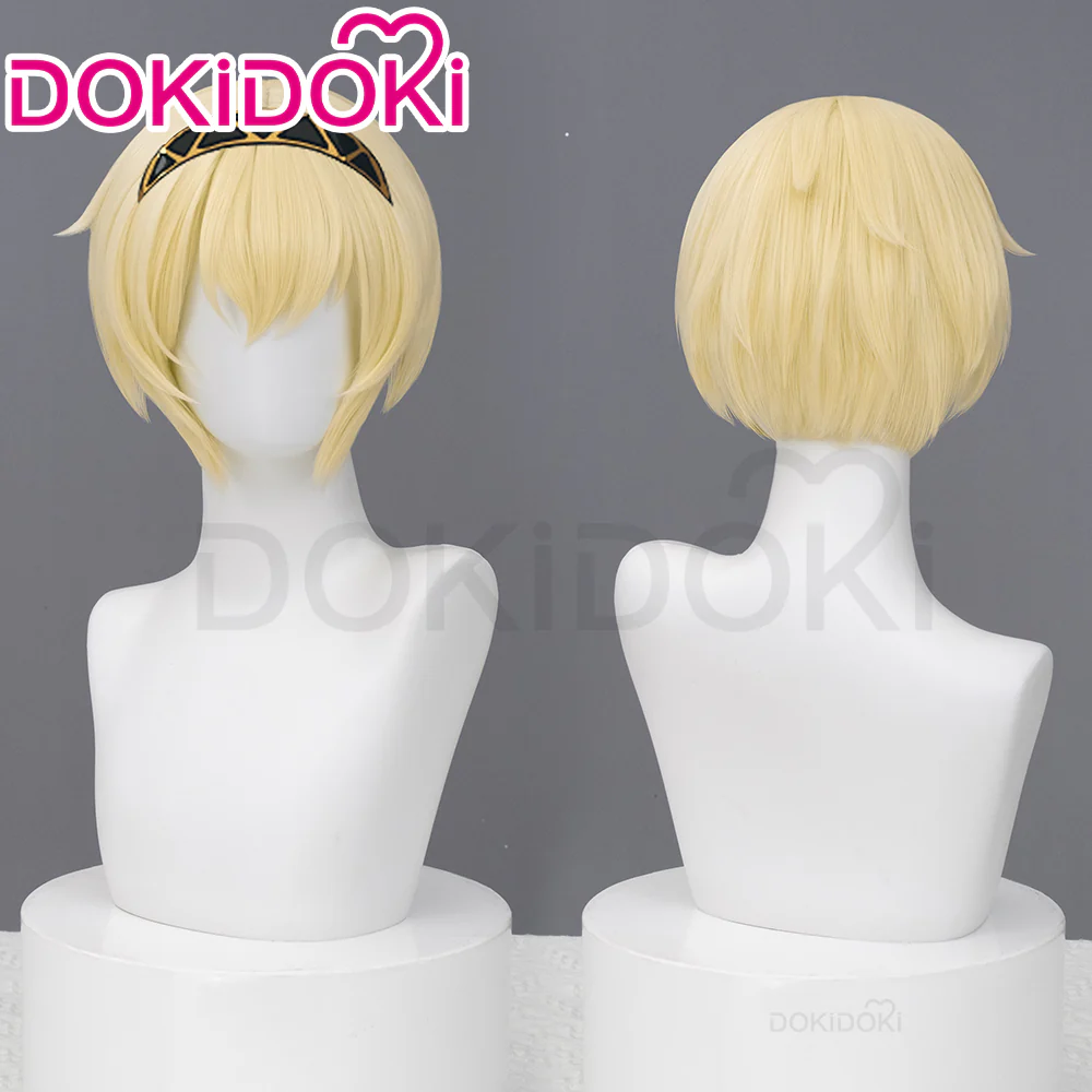 【Ready For Ship】DokiDoki Game Cosplay Wig Short Straight Yellow Hair