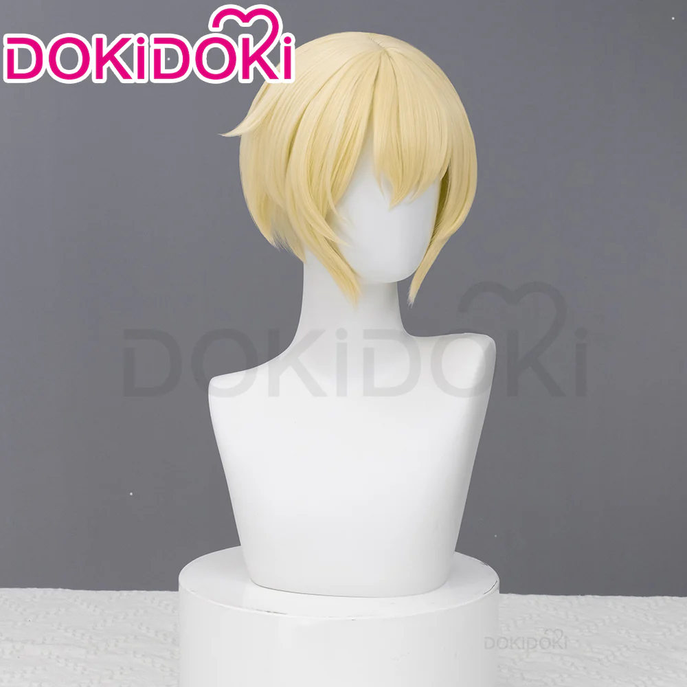 【Ready For Ship】DokiDoki Game Cosplay Wig Short Straight Yellow Hair - Image 2