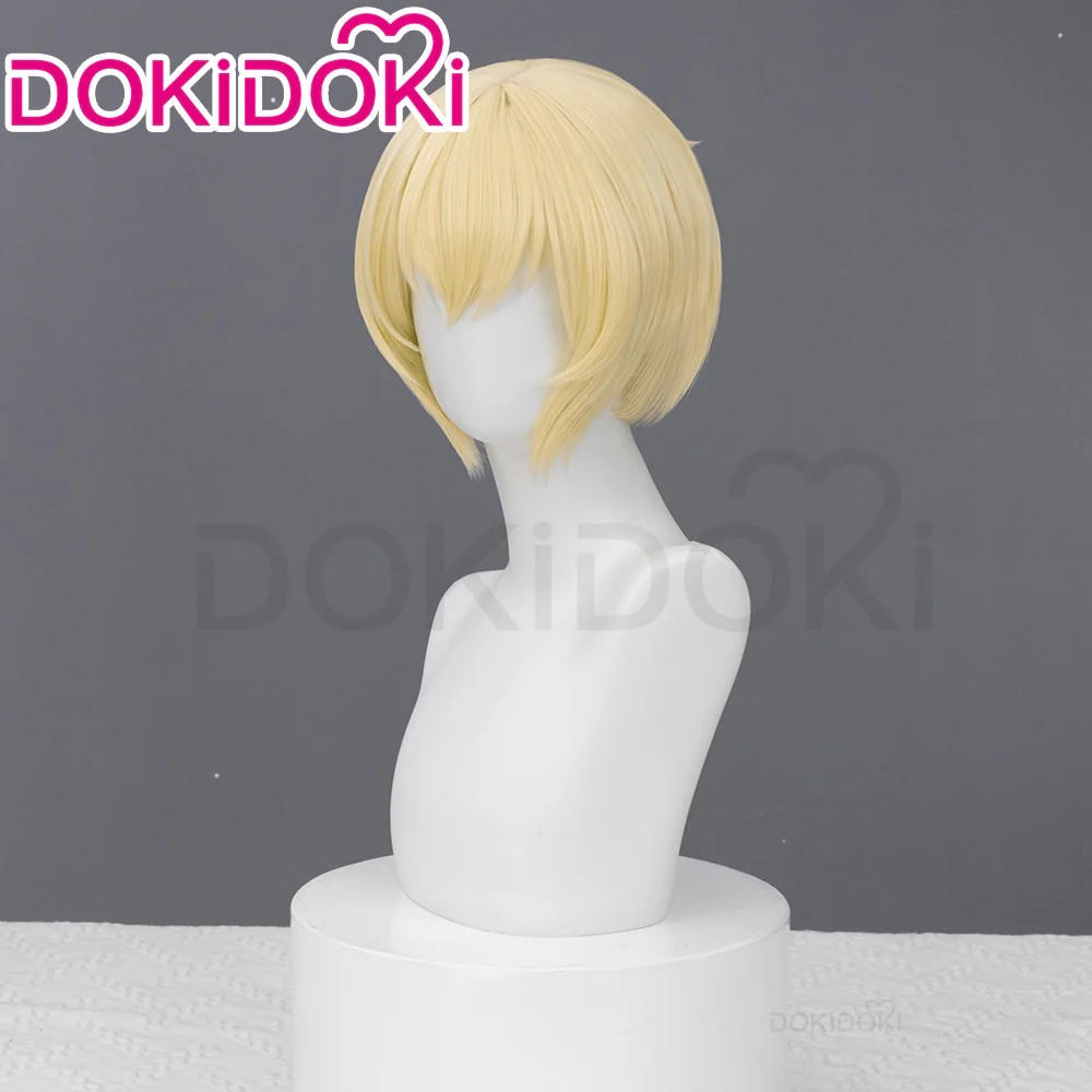 【Ready For Ship】DokiDoki Game Cosplay Wig Short Straight Yellow Hair - Image 3