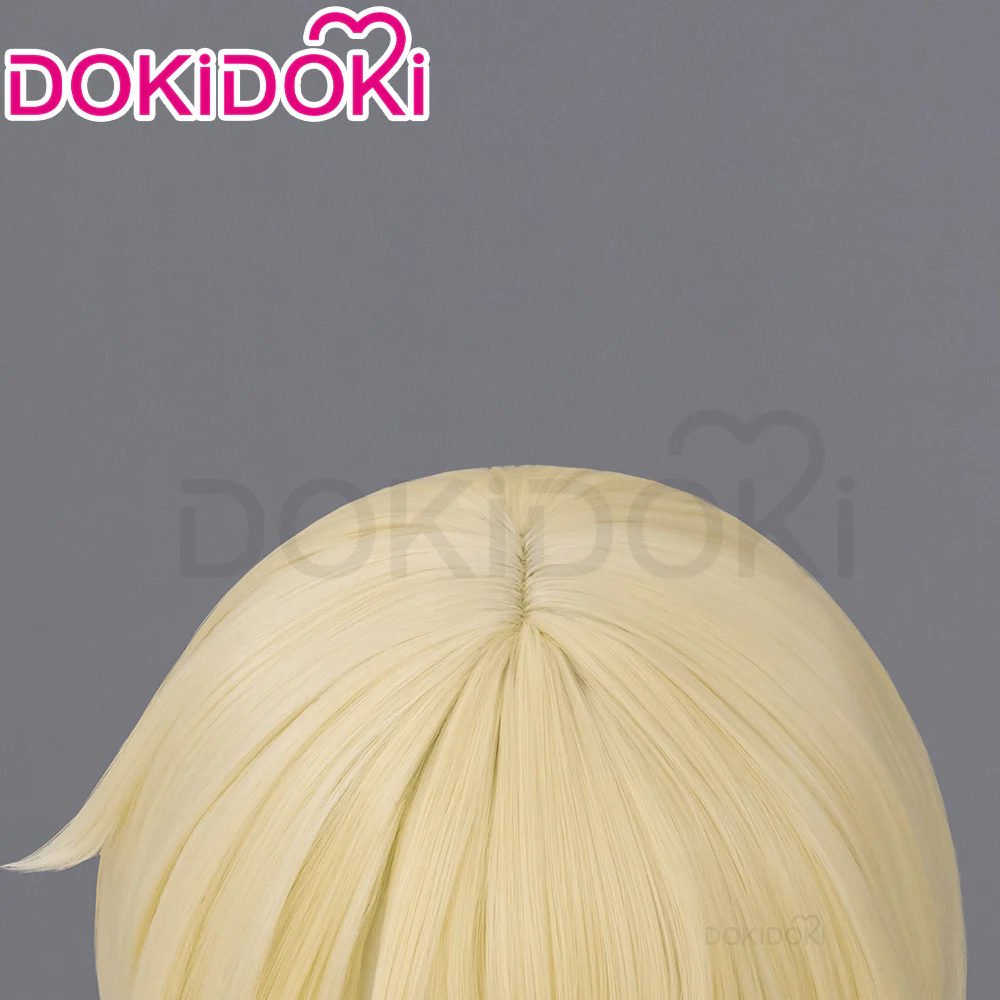 【Ready For Ship】DokiDoki Game Cosplay Wig Short Straight Yellow Hair - Image 4