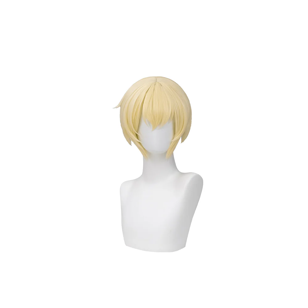 【Ready For Ship】DokiDoki Game Cosplay Wig Short Straight Yellow Hair - Image 5