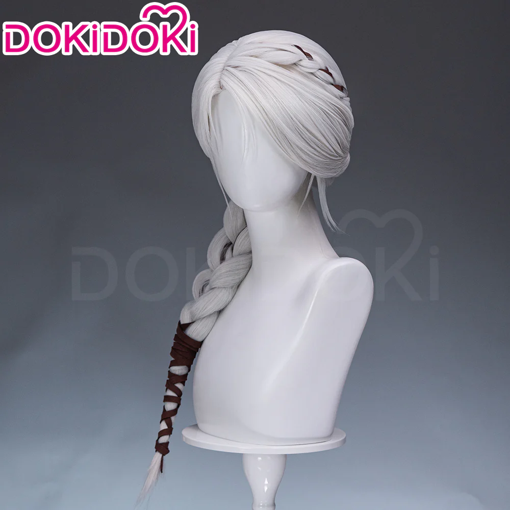 【Ready For Ship】DokiDoki Game Cosplay Wig White Long Hair Female - Image 2