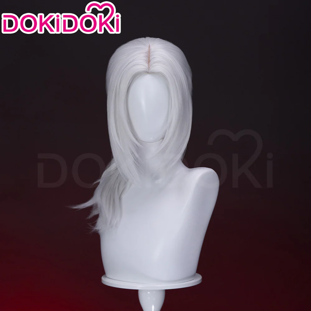 【Ready For Ship】DokiDoki Game Cosplay Wig White Long Straight Hair - Image 3