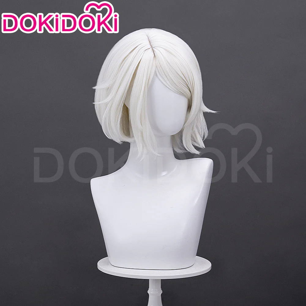 DokiDoki Game Cosplay Wig White Short Hair Wig - Image 3