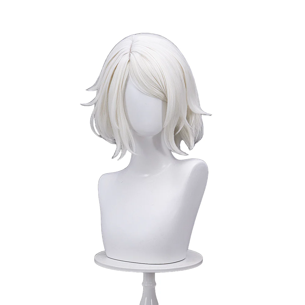 DokiDoki Game Cosplay Wig White Short Hair Wig - Image 6