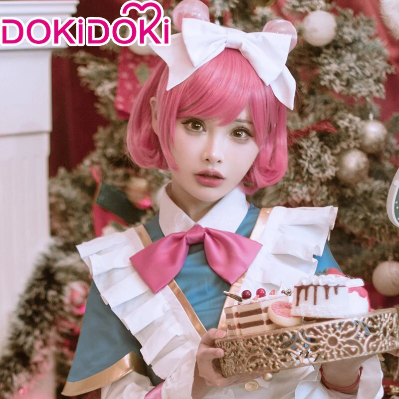 【In Stock】DokiDoki Game Cosplay Wig Women Cute Pink Short Hair