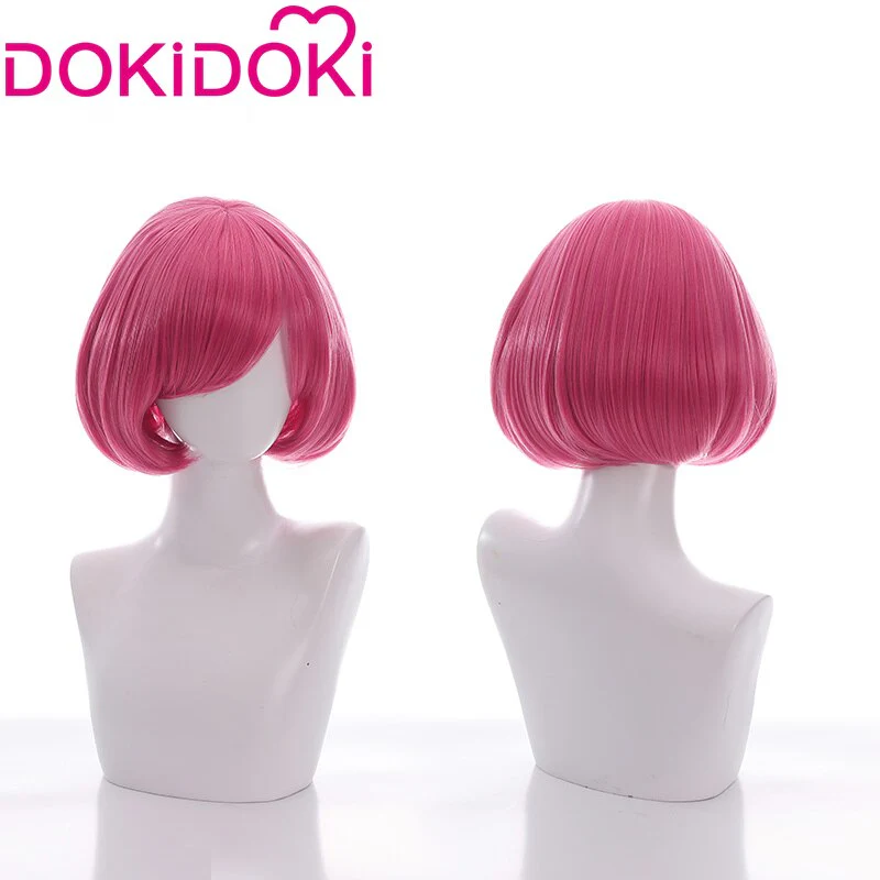 【In Stock】DokiDoki Game Cosplay Wig Women Cute Pink Short Hair - Image 3