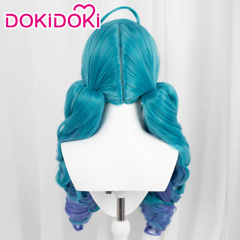 【Ready For Ship】DokiDoki Game Cosplay Wig Women Long Curly Blue Purple Wig - Image 3