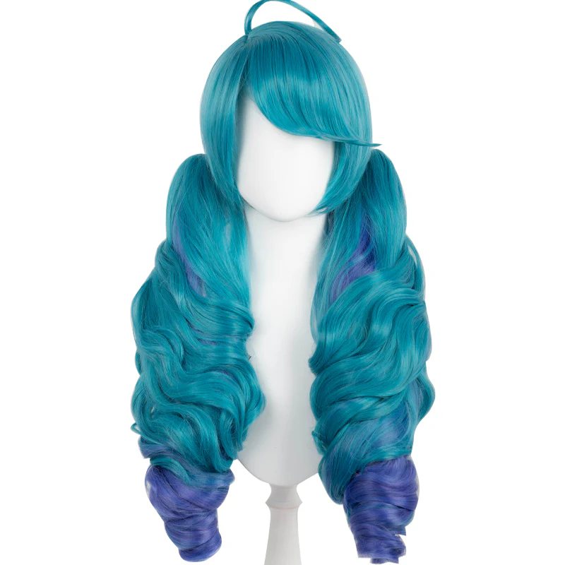 【Ready For Ship】DokiDoki Game Cosplay Wig Women Long Curly Blue Purple Wig - Image 5