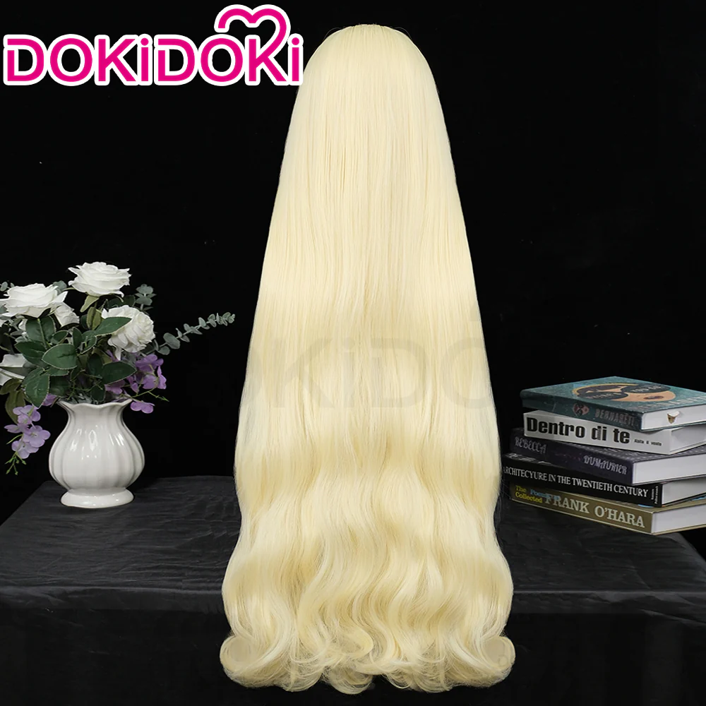 【Ready For Ship】DokiDoki Game Cosplay Wig Women Long Yellow Elegant Curly Hair - Image 3