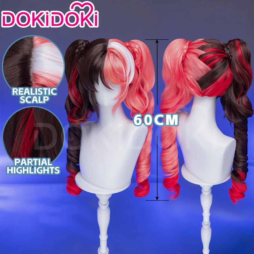 【Partially Ready For Ship】DokiDoki Game Cosplay Wig Short Black White Purple Pink Hair - Image 12