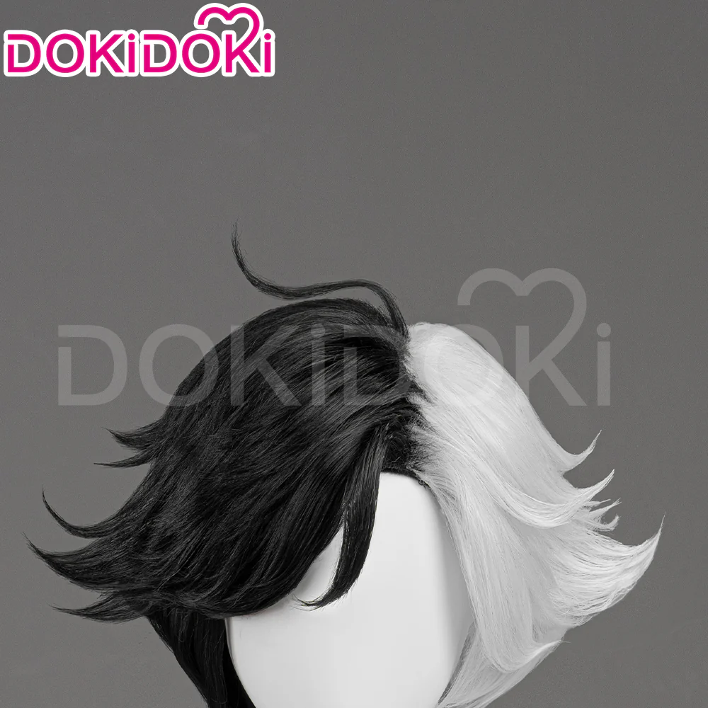 【Partially Ready For Ship】DokiDoki Game Cosplay Wig Short Black White Purple Pink Hair - Image 5