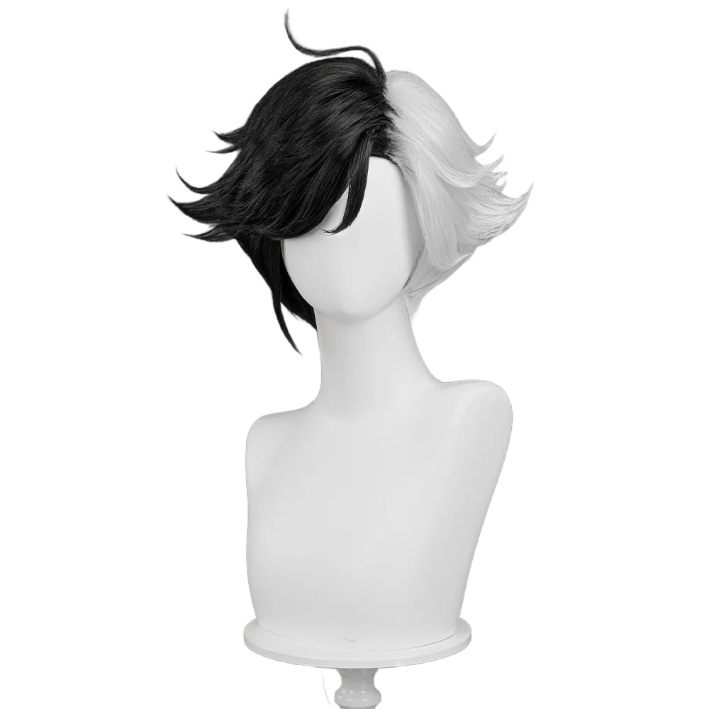 【Partially Ready For Ship】DokiDoki Game Cosplay Wig Short Black White Purple Pink Hair - Image 6