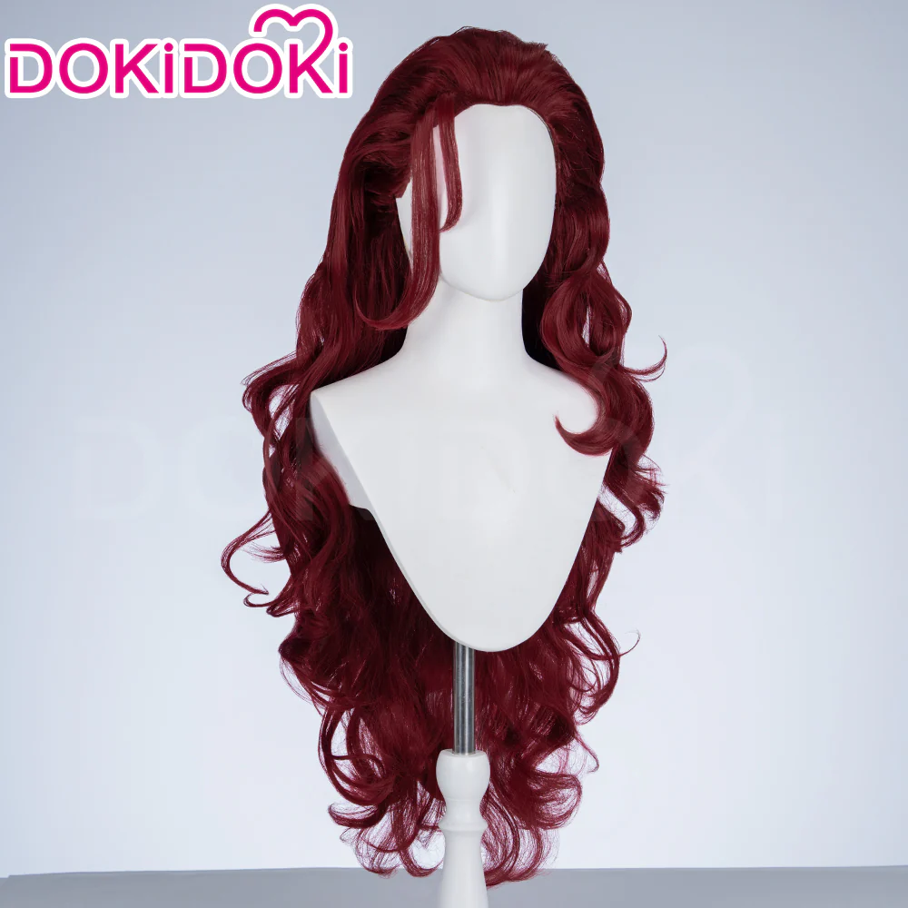 【Ready For Ship】Dokidoki Game Cosplay Woman Wig Long Curly Scarlet Red Orange Wig - Image 3