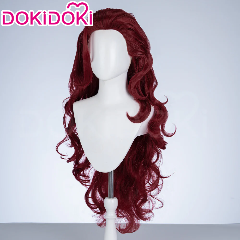 【Ready For Ship】Dokidoki Game Cosplay Woman Wig Long Curly Scarlet Red Orange Wig - Image 4