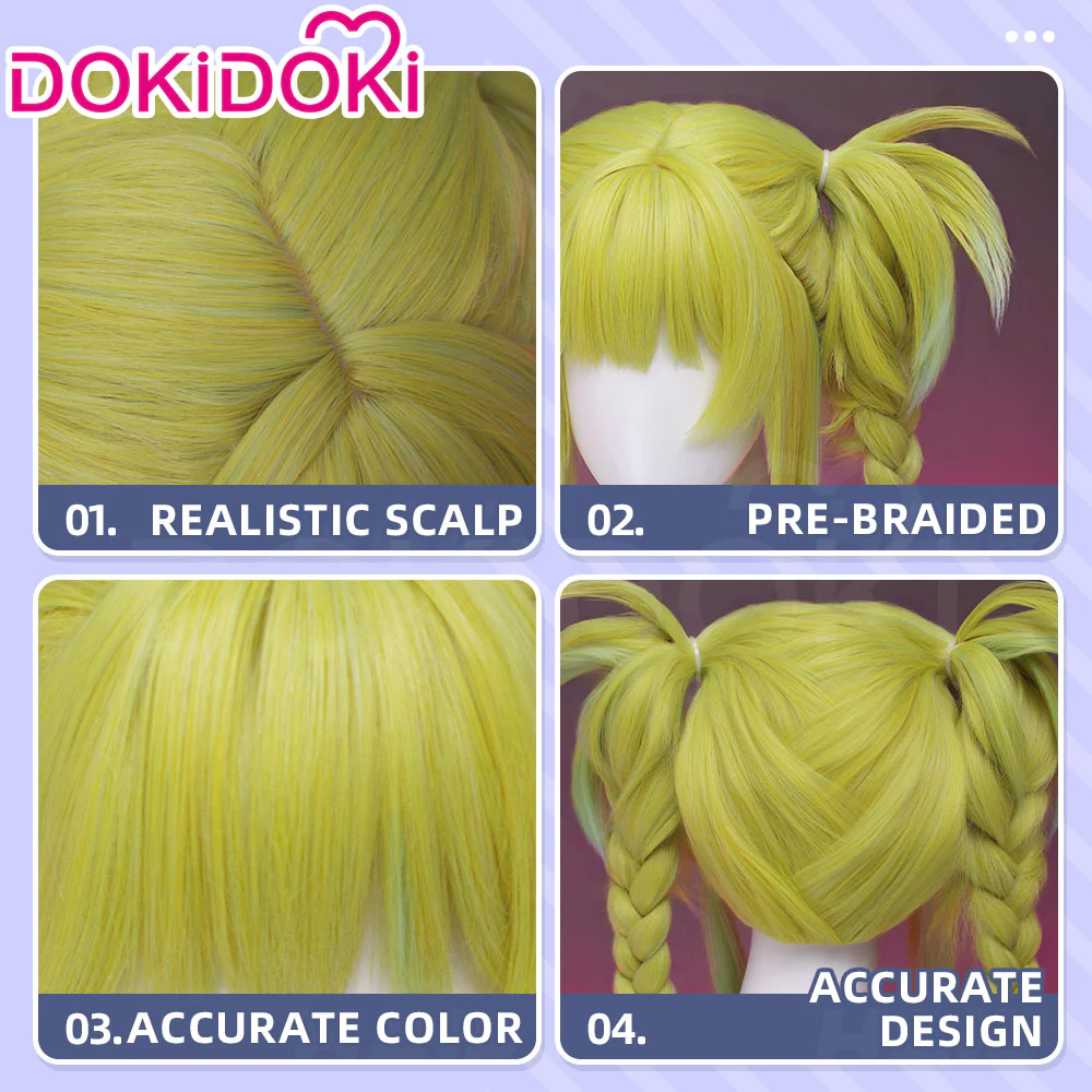 【Default Ver Ready For Ship】Dokidoki Game Cosplay Wig Long Curly Blonde Yellow Wig - Image 10