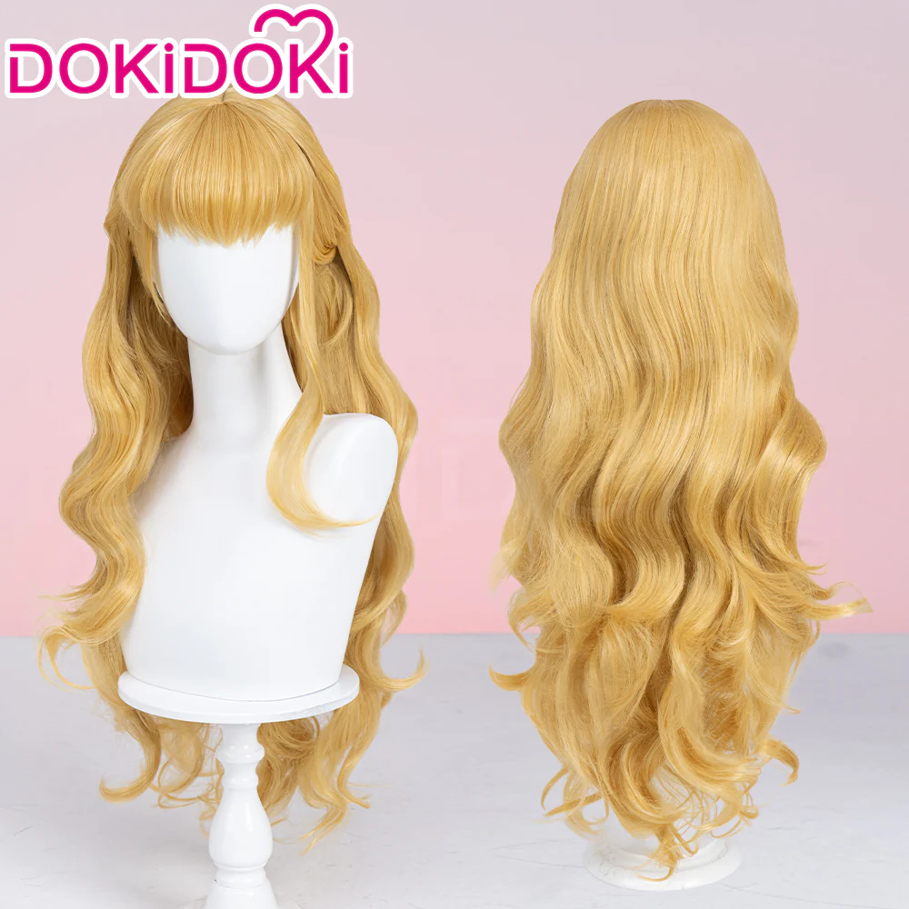 【Default Ver Ready For Ship】Dokidoki Game Cosplay Wig Long Curly Blonde Yellow Wig - Image 2