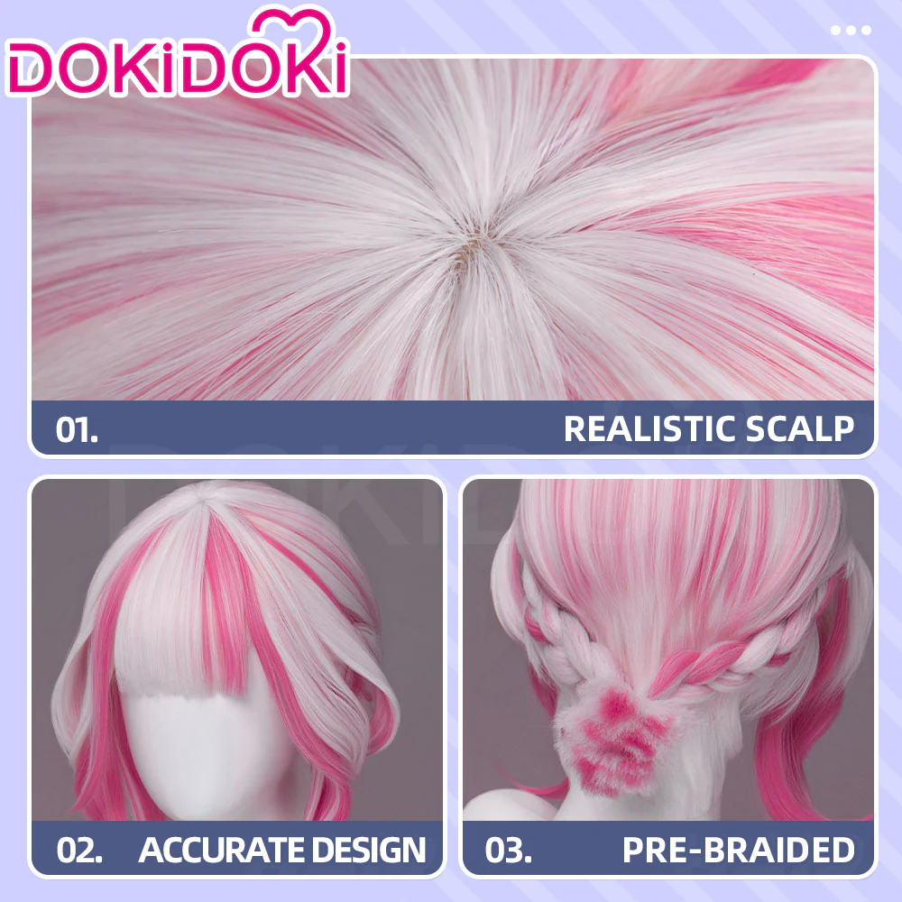 【Ready For Ship】DokiDoki Game Cosplay Woman Wig Long Straight Black Purple Vengeance Skin Blood Kariudo Daring Daifuku - Image 22