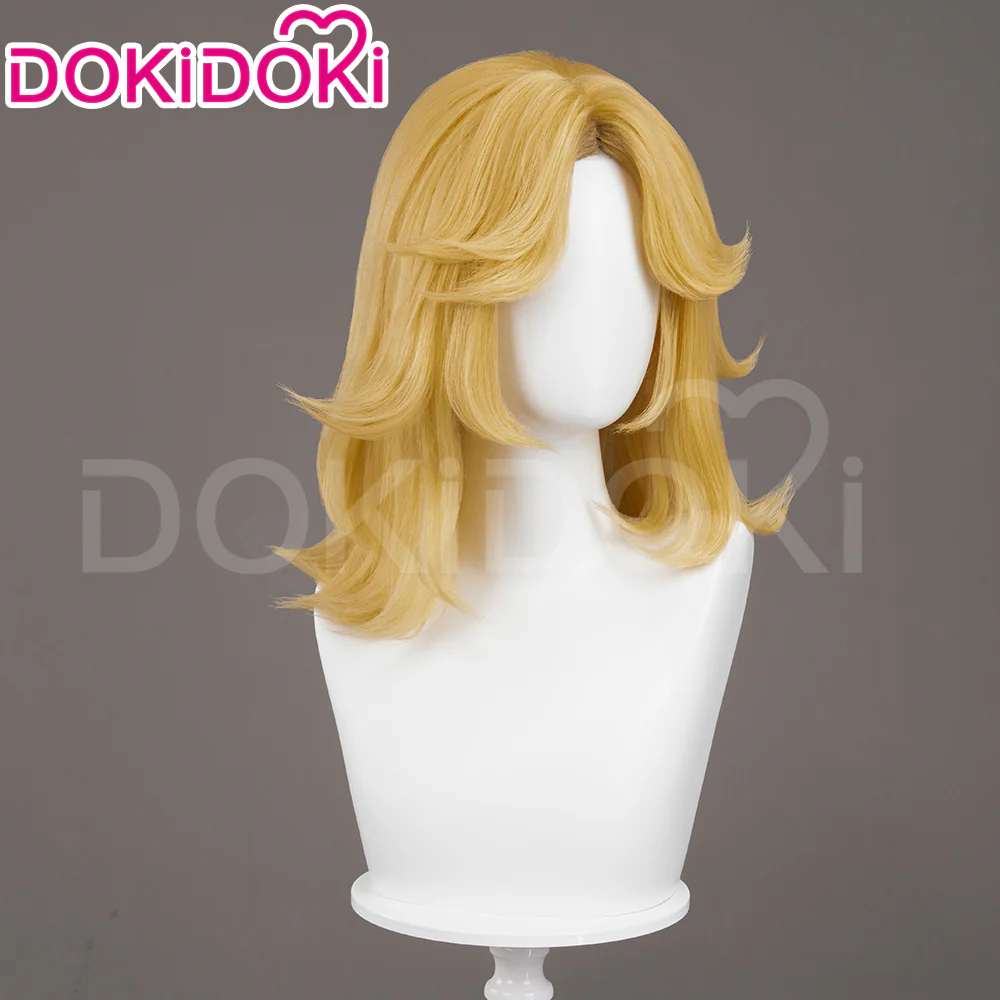 【Yellow Ver. Ready For Ship】Dokidoki Game Cosplay Woman Wig Mid-length Yellow Silver Hair Malice Skin - Image 3