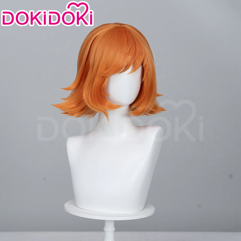 【Wig Ready For Ship】DokiDoki Game Cosplay Woman Sqquirrel Girrl Wig / Ear / Tail Short Curly Orange Hair - Image 3