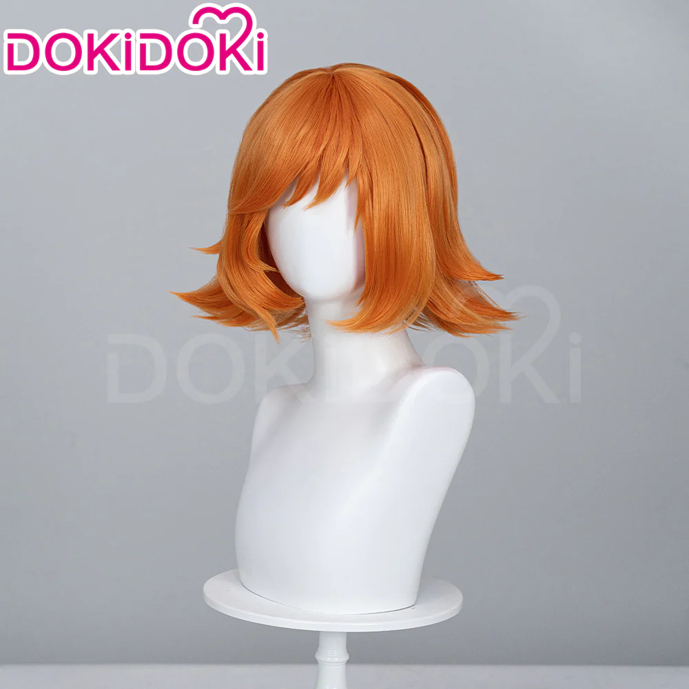 【Wig Ready For Ship】DokiDoki Game Cosplay Woman Sqquirrel Girrl Wig / Ear / Tail Short Curly Orange Hair - Image 4