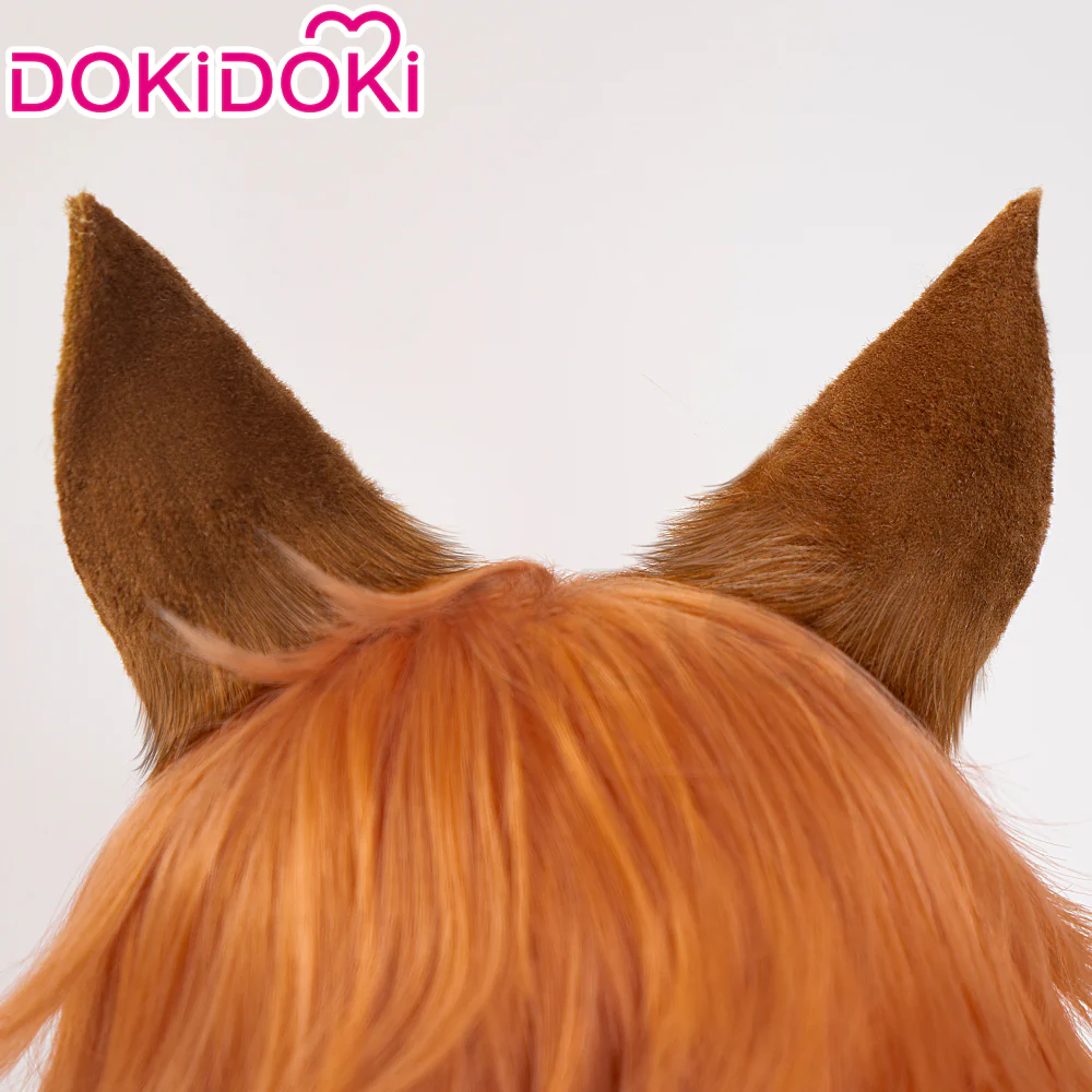 【Wig Ready For Ship】DokiDoki Game Cosplay Woman Sqquirrel Girrl Wig / Ear / Tail Short Curly Orange Hair - Image 9