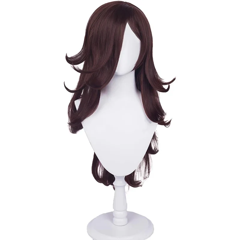 DokiDoki Game Cosplay Women Wig Long Curly Dark Brown Hair - Image 5