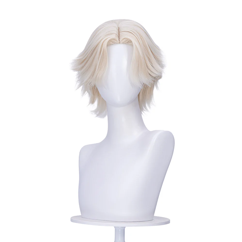 【Ready For Ship】DokiDoki Game Cosplay Women Wig Short Curly Blonde Hair - Image 5